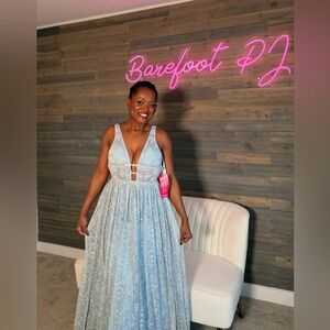 NWT Elegant Light Blue Lace Dress